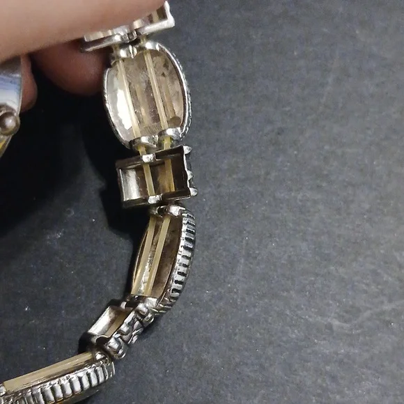 Chico's silver tone elastic wrist watch bracelet - Picture 6 of 9